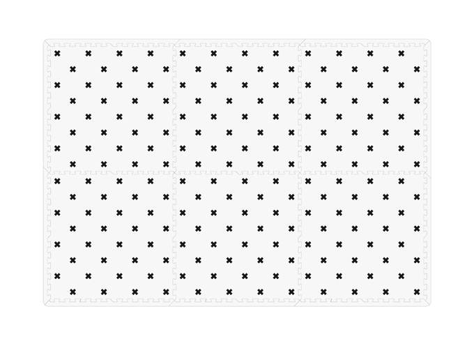 Black And White Cross High Density EVA Foam Mat