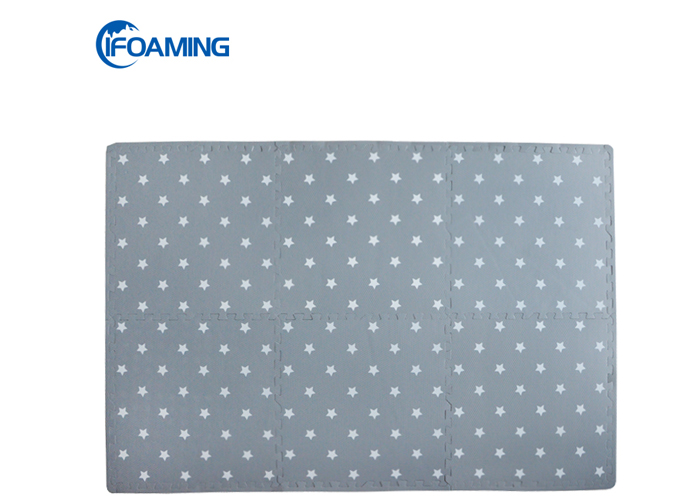 Grey And White Star Waterproof EVA Foam Playmat